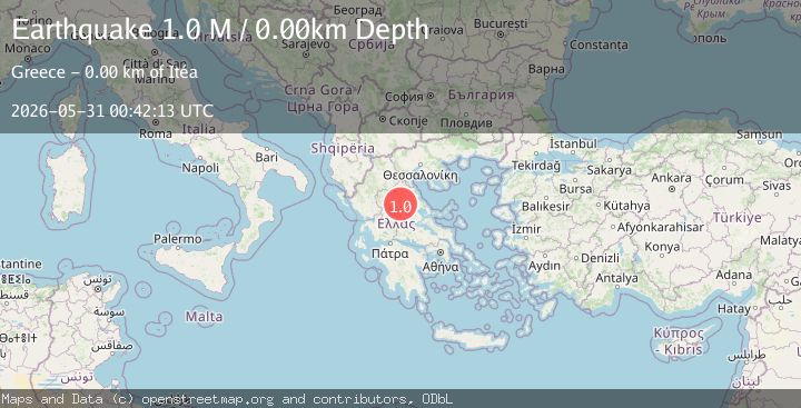 Map of Thessaly Region, Greece