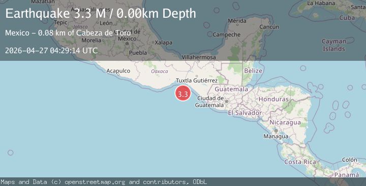 Map of offshore Chiapas, Mexico