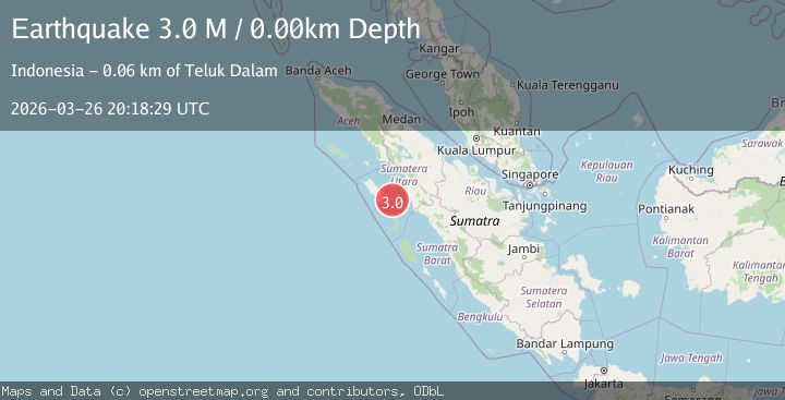 Map of northern Sumatra, Indonesia