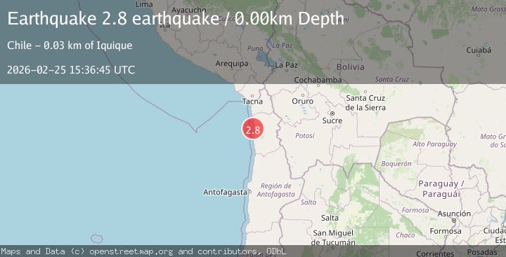 Map of near the coast of Tarapaca, Chile