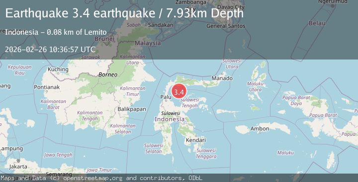 Map of Minahasa, Sulawesi, Indonesia