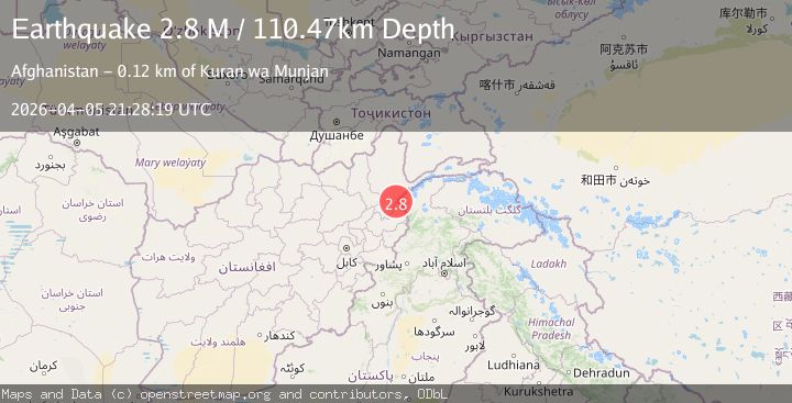 Map of Hindu Kush region, Afghanistan