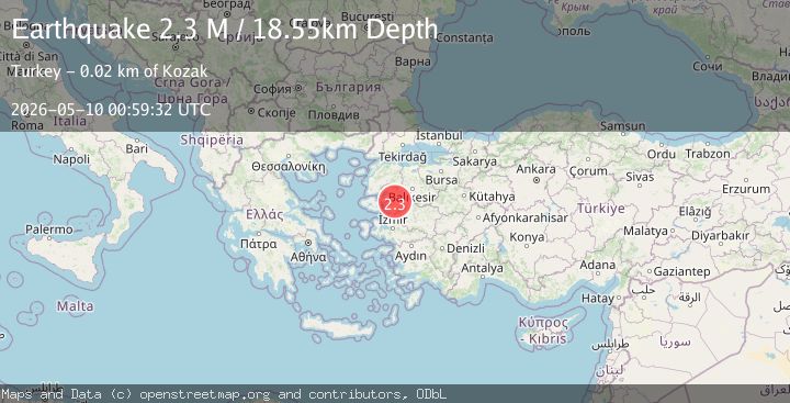 Map of Aegean Region, Turkey