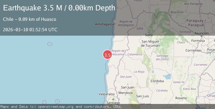 Map of offshore Atacama, Chile