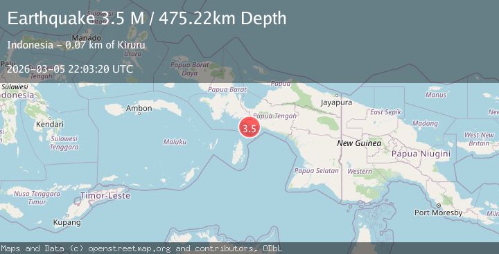 Map of Papua region, Indonesia