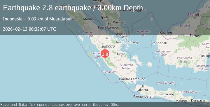 Map of southern Sumatra, Indonesia