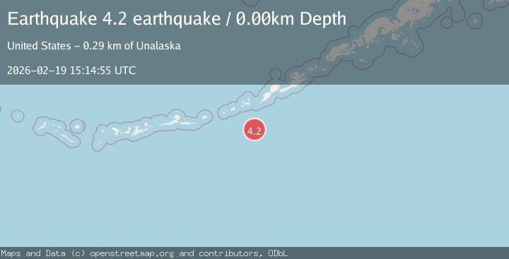 Map of Fox Islands, Aleutian Islands, Alaska
