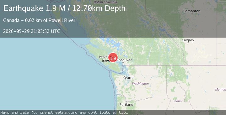 Map of Vancouver Island, Canada region