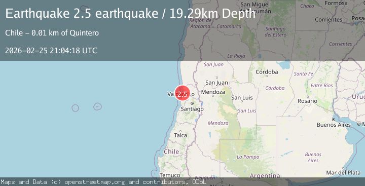 Map of offshore Valparaiso, Chile