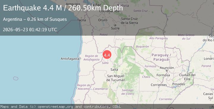 Map of Jujuy, Argentina
