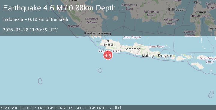 Map of south of Java, Indonesia