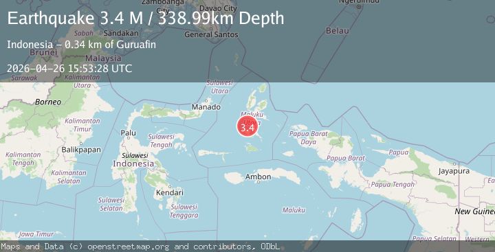 Map of Halmahera, Indonesia