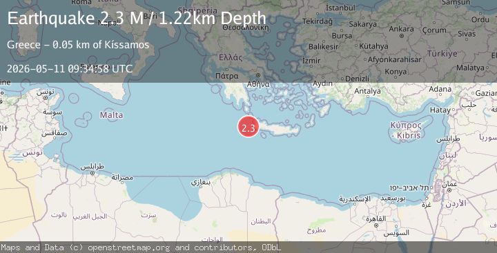 Map of Offshore Crete, Greece