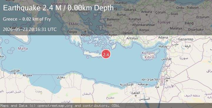Map of Offshore Crete, Greece