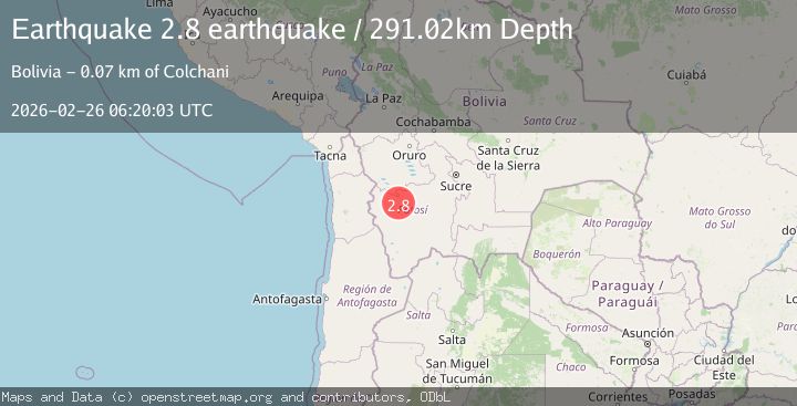 Map of Potosi, Bolivia
