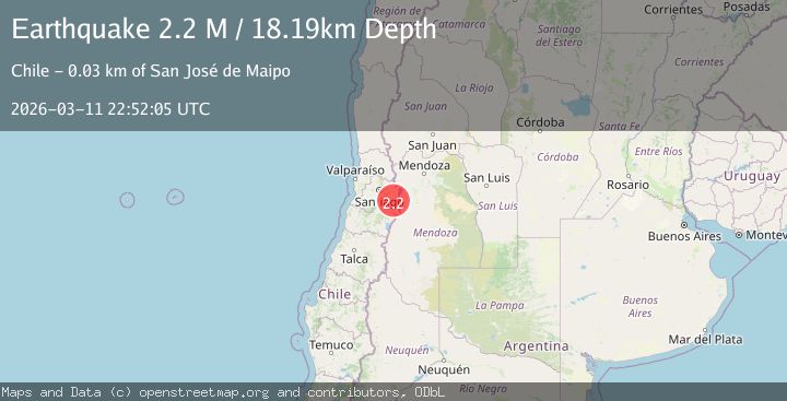 Map of Region Metropolitana, Chile
