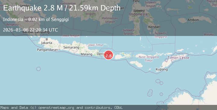 Map of Bali region, Indonesia
