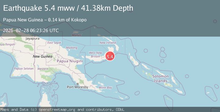 Map of New Britain region, Papua New Guinea