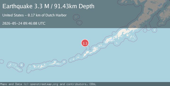 Map of Fox Islands, Aleutian Islands, Alaska