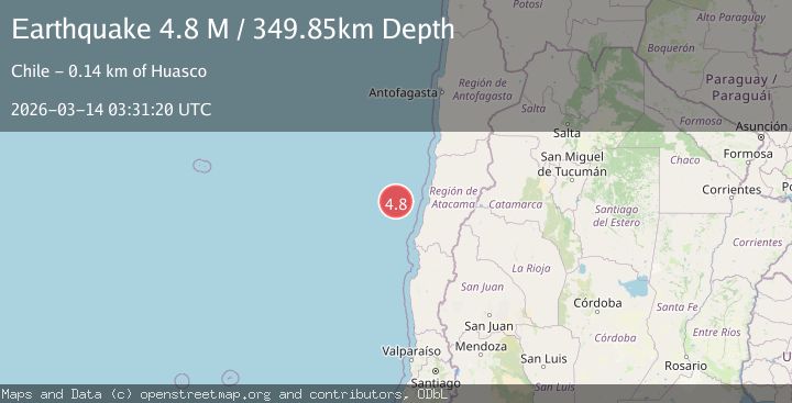 Map of off the coast of Atacama, Chile