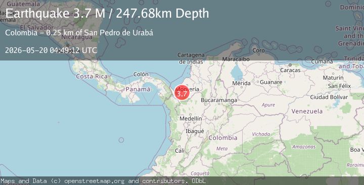 Map of near the north coast of Colombia