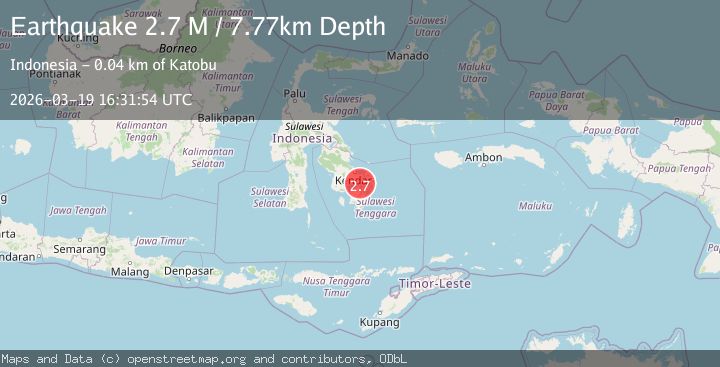 Map of Sulawesi, Indonesia