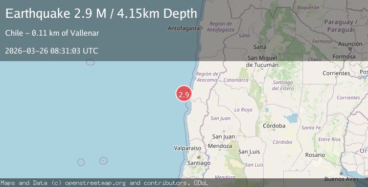 Map of offshore Atacama, Chile