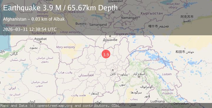 Map of Hindu Kush region, Afghanistan
