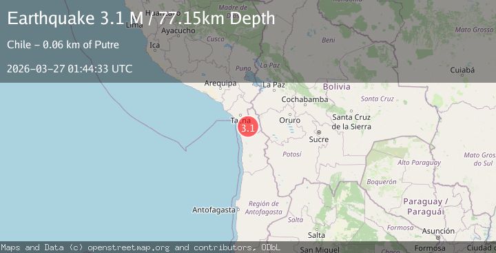 Map of Tarapaca, Chile