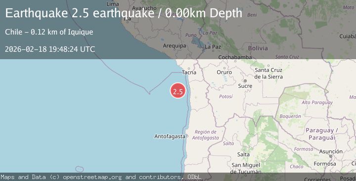 Map of off the coast of Tarapaca, Chile