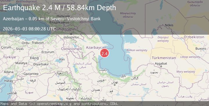 Map of Caspian Sea, offshore Azerbaijan