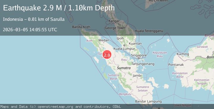 Map of northern Sumatra, Indonesia