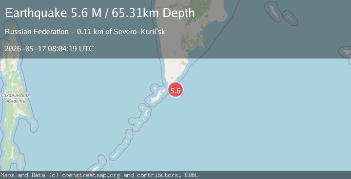 Map of Kuril Islands