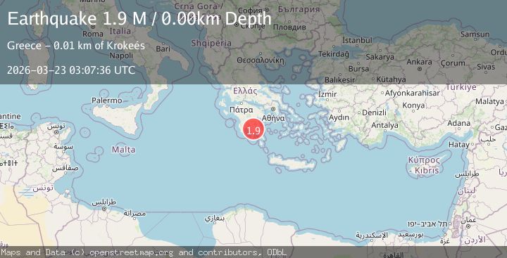 Map of Peloponnese Region, Greece