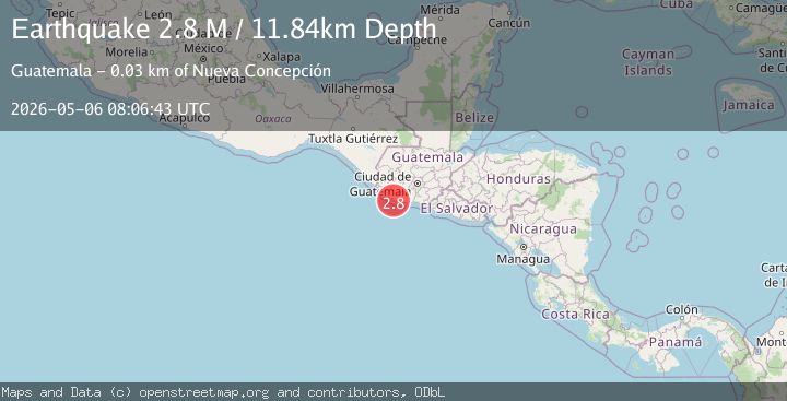 Map of offshore Guatemala