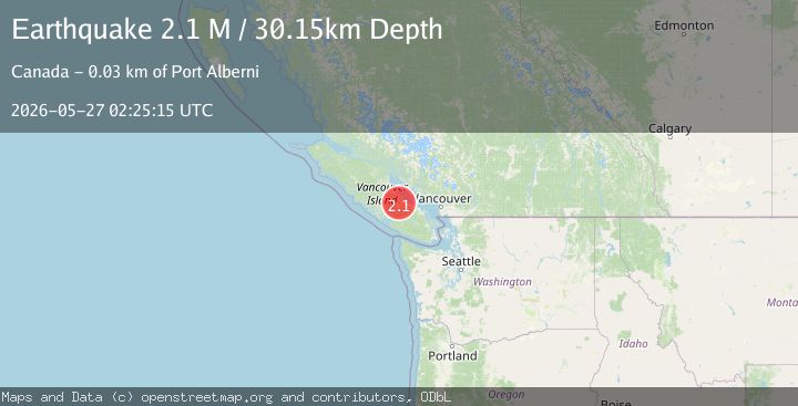 Map of Vancouver Island, Canada region