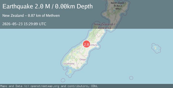 Map of Ashburton District, New Zealand