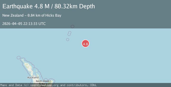 Map of Kermadec Islands region