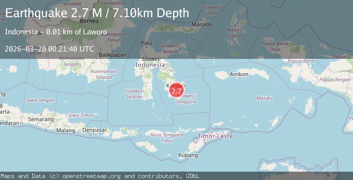 Map of Sulawesi, Indonesia
