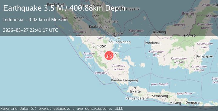 Map of southern Sumatra, Indonesia