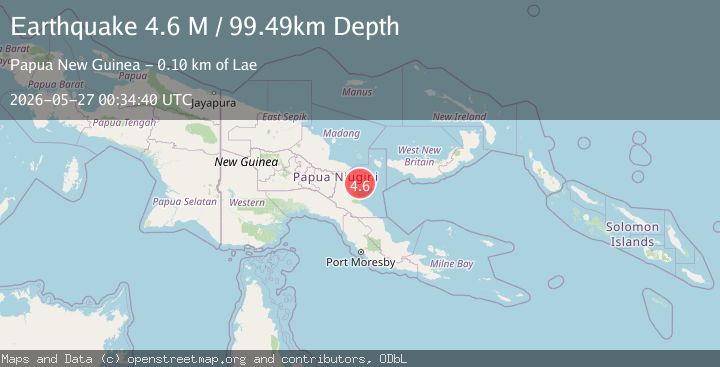 Map of eastern New Guinea region, Papua New Guinea