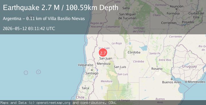 Map of San Juan, Argentina