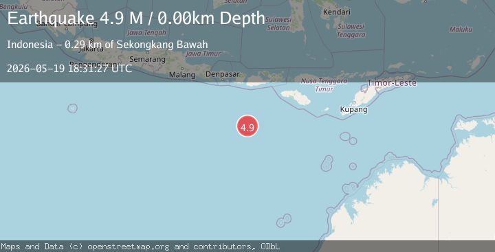 Map of south of Sumbawa, Indonesia