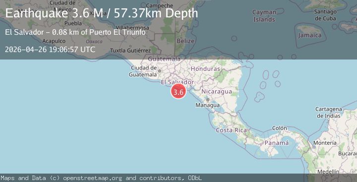 Map of offshore El Salvador