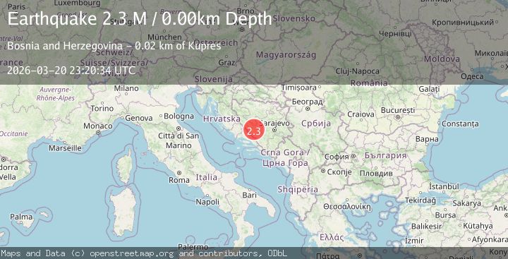 Map of Croatia-Bosnia and Herzegovina border region