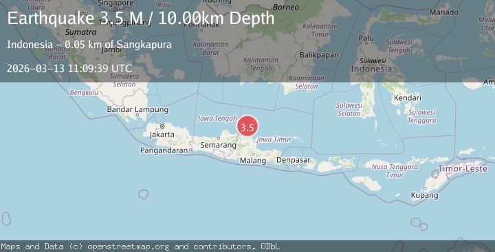 Map of Java, Indonesia