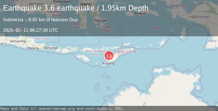 Map of Timor region, Indonesia