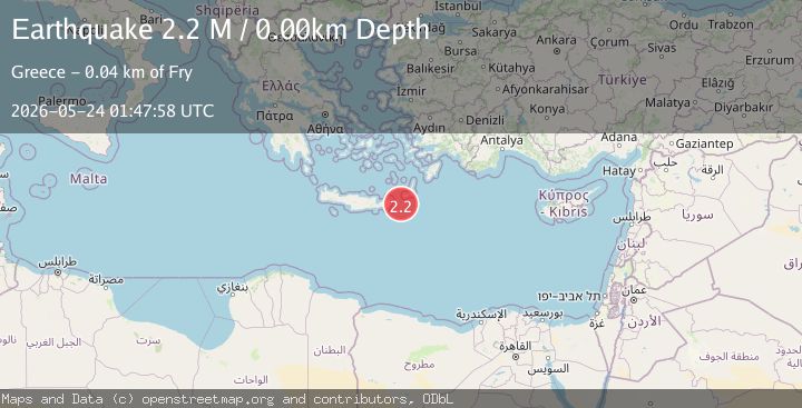 Map of Offshore Crete, Greece