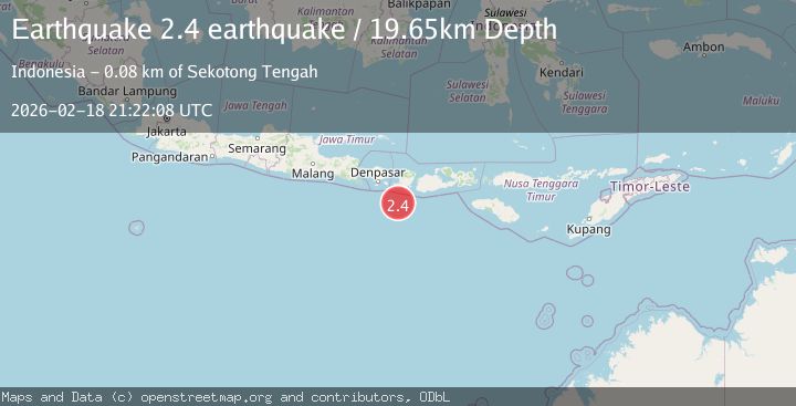 Map of Sumbawa region, Indonesia