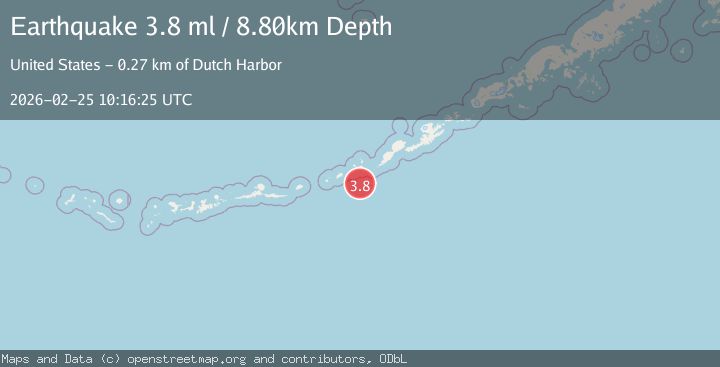 Map of Fox Islands, Aleutian Islands, Alaska